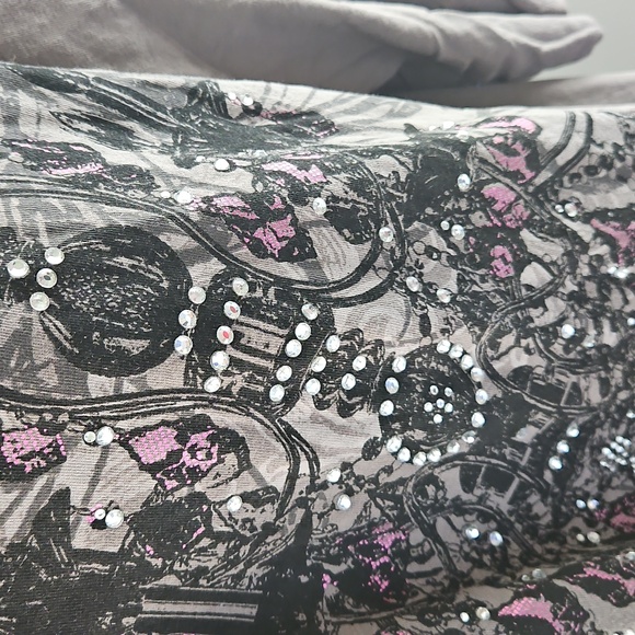 Lane Bryant distressed tee with bling - Picture 2 of 5